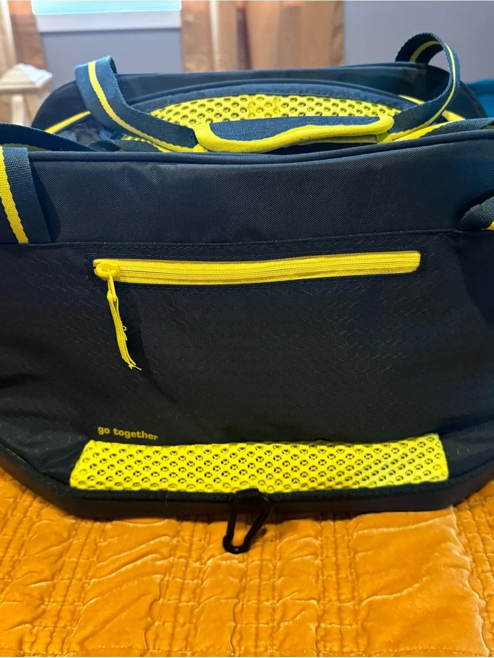 Kurgo Black and Neon Yellow Duffel Bag